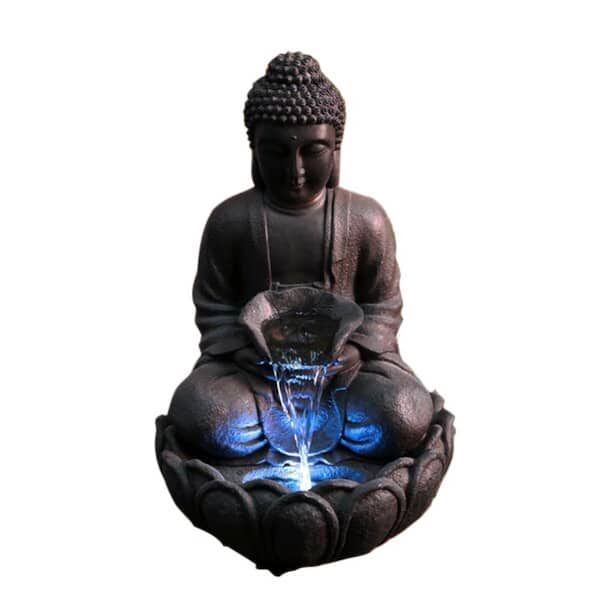 HI-LINE GIFT LTD. Meditating Buddha Waterfall Fountain With LED