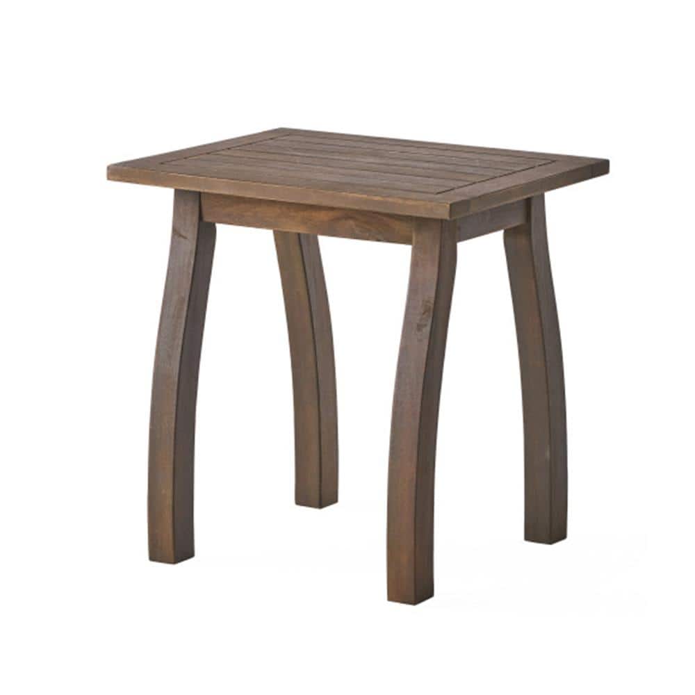 1-Piece Gray Acacia Wood Outdoor Side Table for Patio, Balcony, And Backyard price history on PriceWatchPro