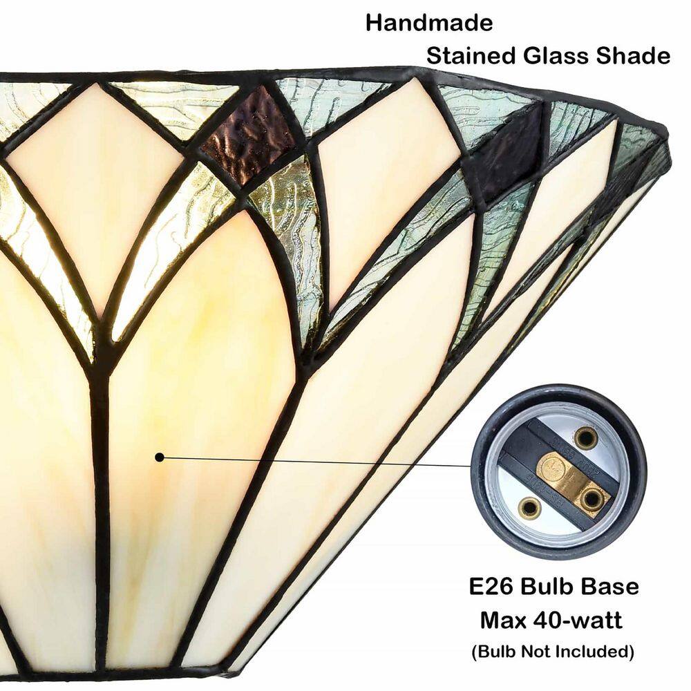 Tiffany Style Black and Multicolor Stained Glass Wall Sconce