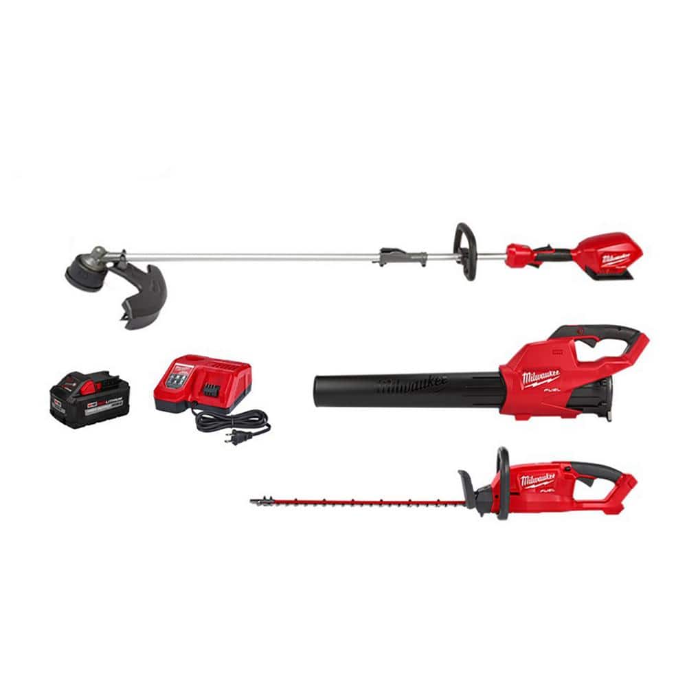 Milwaukee M18 FUEL 18-Volt Lithium-Ion Brushless Cordless QUIK-LOK String Trimmer, Blower, and Hedge Trimmer Combo Kit (3-Tool) -  3000-21-2726-20