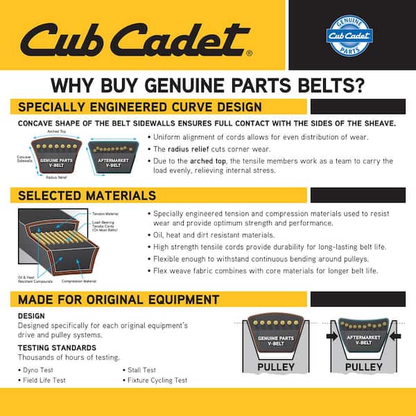 Cub Cadet Original Equipment Deck Drive Belt for Select 42