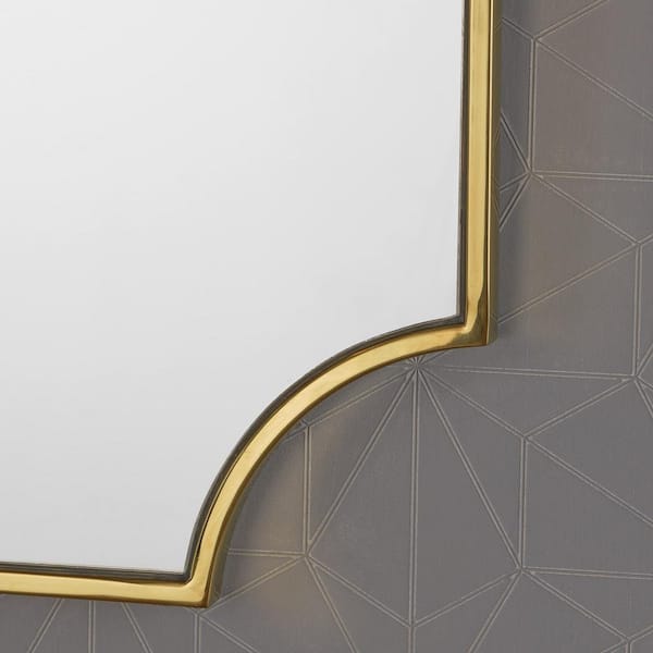 Noble House 23.81 in. H x 36 in. W Glam Medium Rectangle Gold Modern Mirror  41034 - The Home Depot