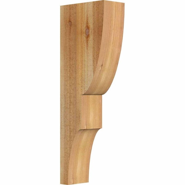 Ekena Millwork 4 in. x 8 in. x 24 in. Western Red Cedar Ridgewood Rough Sawn Corbel