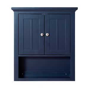 Fremont 23 in. W x 7 in. D x 26 in. H Bathroom Storage Wall Cabinet in Navy Blue