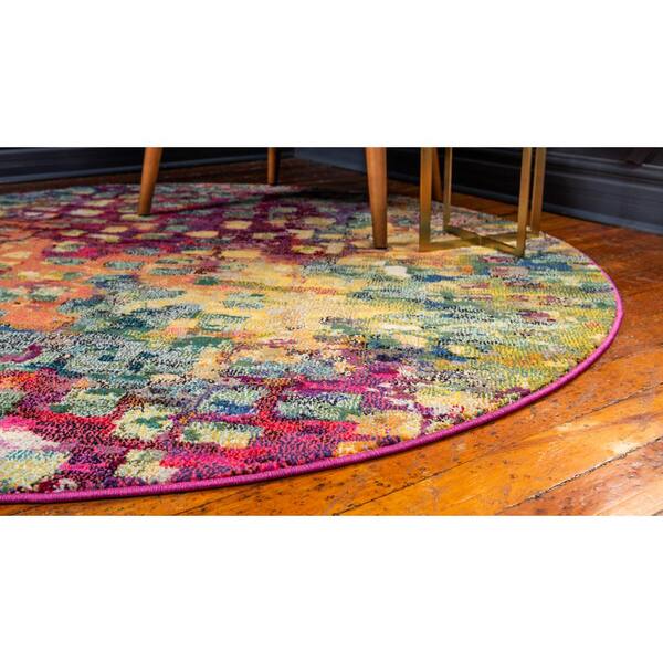 Unique Loom Jardin Ivy Multi 12 2 X Round Rug 3126071 The Home Depot Unique Loom Jardin Ivy Multi 12 2 X, 2 Round Rug