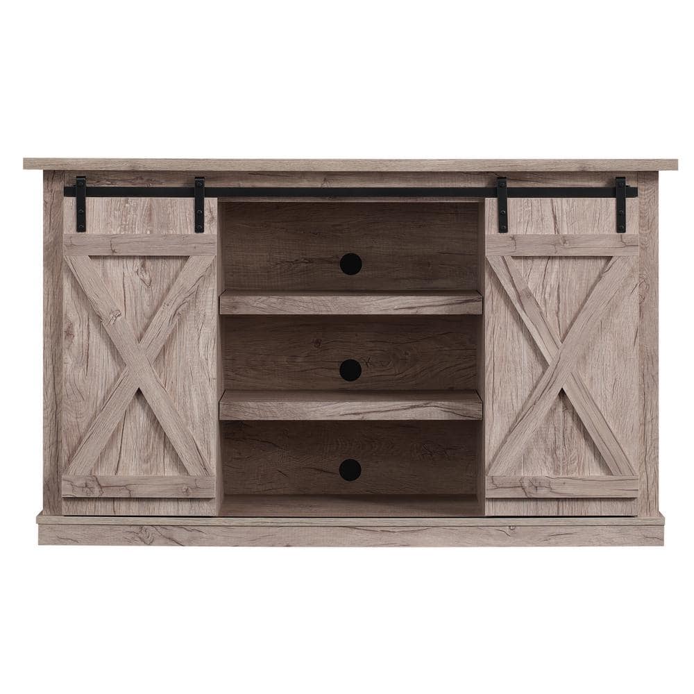 Bell'O Cottonwood 54 in. Ashland Pine Wood TV Stand Fits TVs Up to 60 in. with Storage Doors -  TC54-6127-PD25