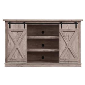 Cottonwood 54 in. Ashland Pine Wood TV Stand Fits TVs Up to 60 in. with Storage Doors