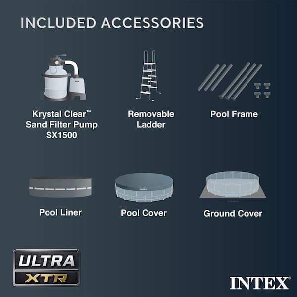 Ultra XTR 16 ft. Round 48 in. Deep Soft Sided Above Ground Swimming Pool Set with pump