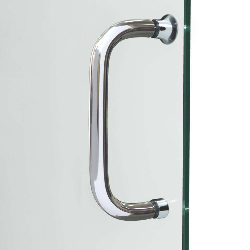 Brushed Nickel Semi-Frameless Rectangle Shower Kit with Acrylic Wall