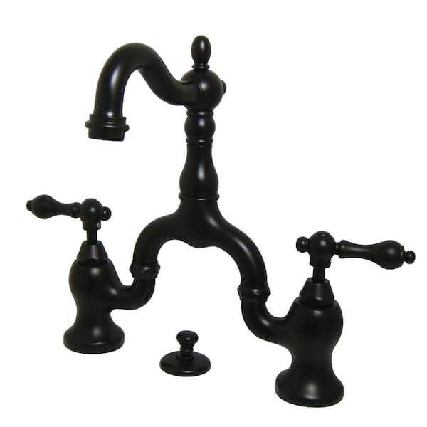Kingston Brass Victorian 8 in. Widespread 2-Handle High-Arc Bridge Bathroom Faucet in Oil Rubbed Bronze