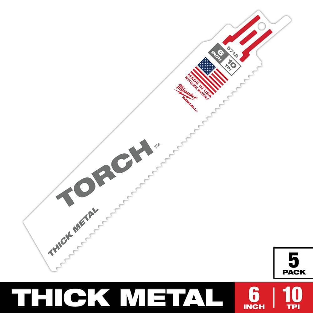 6 in. 10 TPI TORCH Thick Metal Cutting SAWZALL Reciprocating Saw Blades (5-Pack) price history on PriceWatchPro