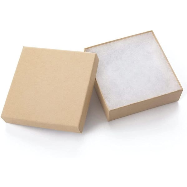 3.5 x 1 in. Brown Kraft Cardboard Jewelry Gift Boxes 20-Pack, Small Multi-Use Boxes for Earrings Necklaces Bracelets