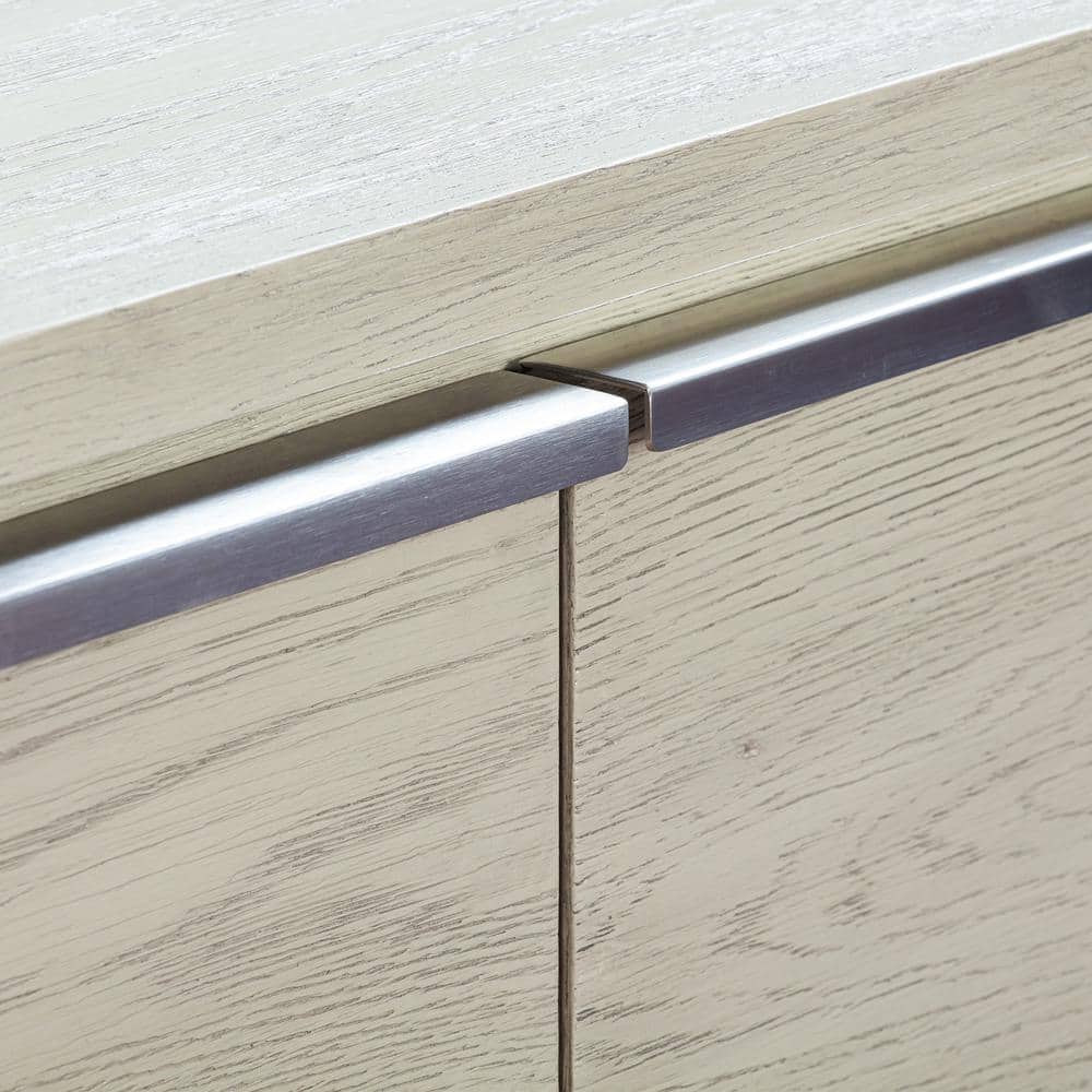 Abbey 63'' Grey Oak Wood Dresser with Stainless Steel Handles