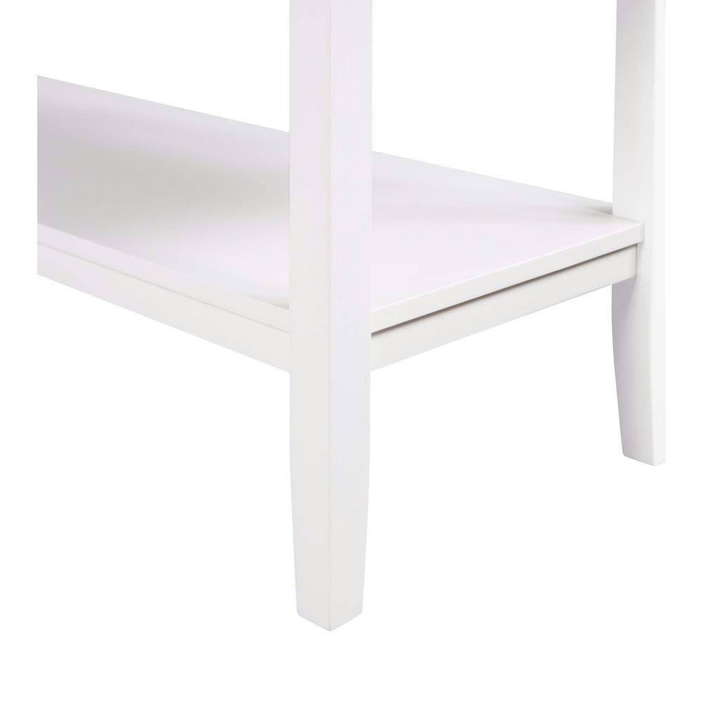 Driftwood White 42" Solid Rubberwood Rectangular Coffee Table