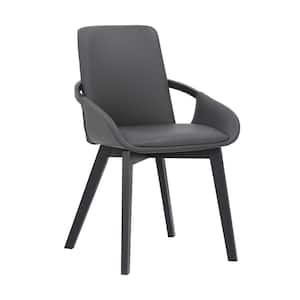 Greisen Charcoal Wood and Grey Fabric Upholstered Dining Room Chair