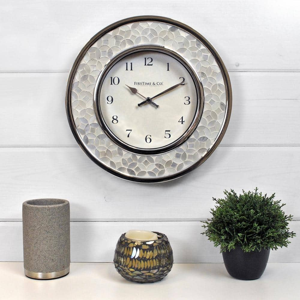 Firstime Co Arabesque Mosaic Wall Clock 00242 The Home Depot