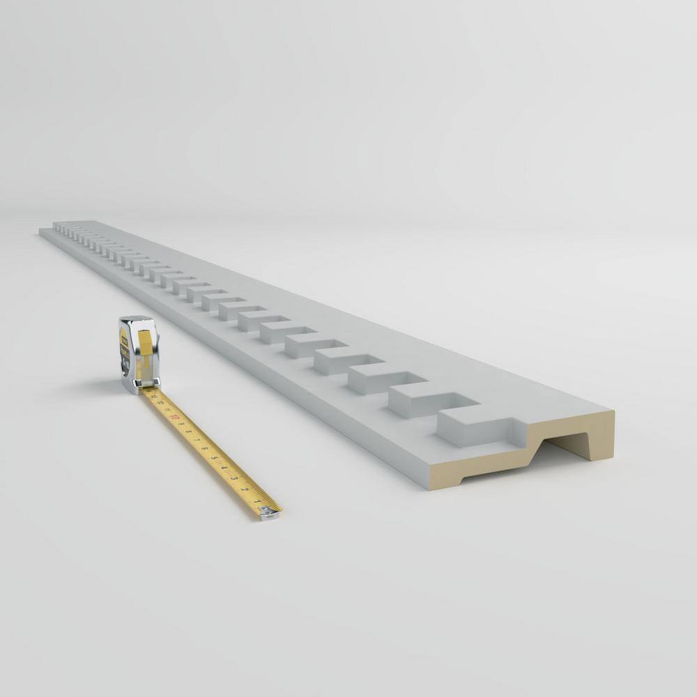 Gray Primed Polyurethane Geometric Panel Moulding Sample