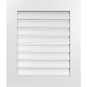 24 in. x 28 in. Vertical Surface Mount PVC Gable Vent: Functional with Standard Frame