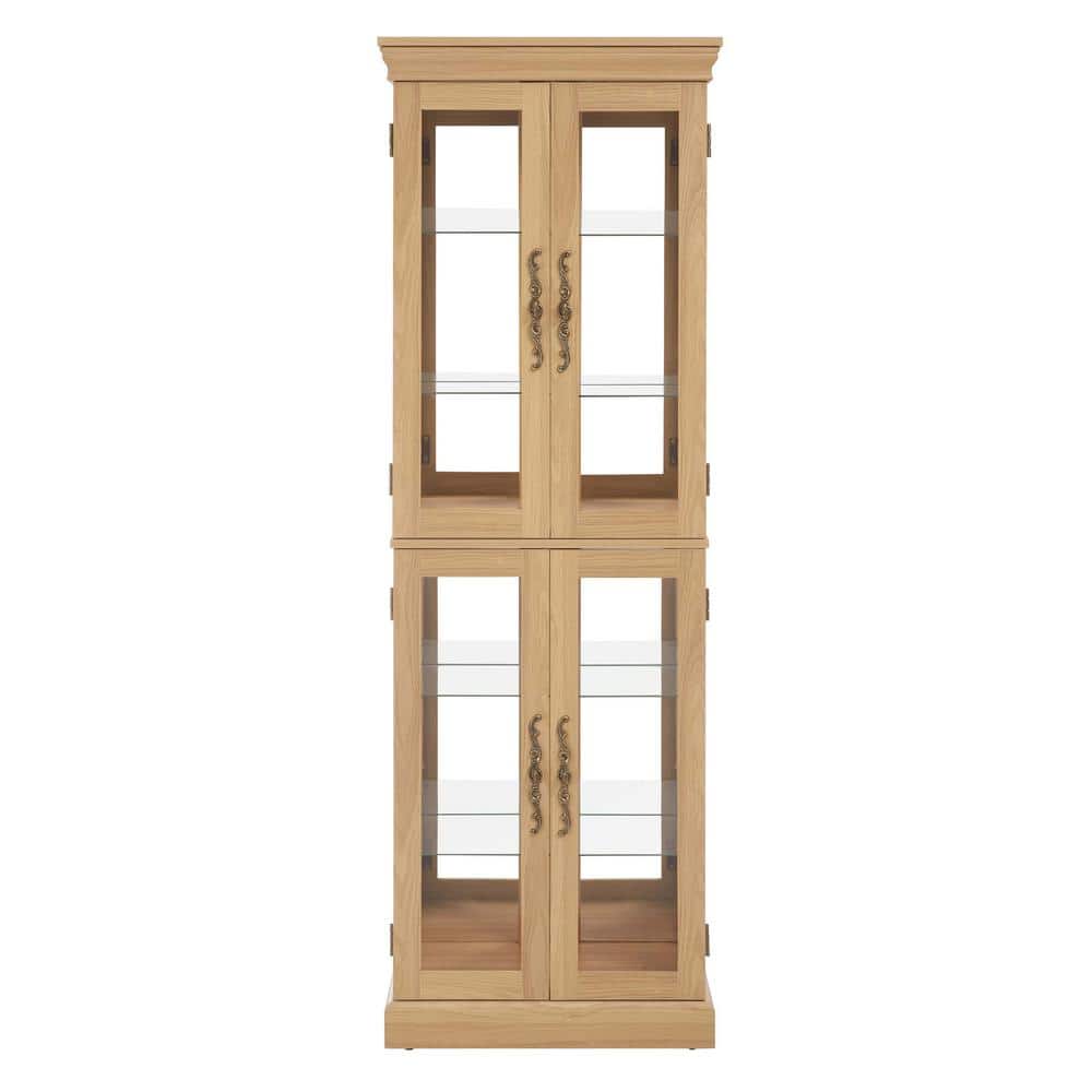 24.21 in. W x 12.2 in. D x 71.46 in. H Light Brown Wood Linen Cabinet with 