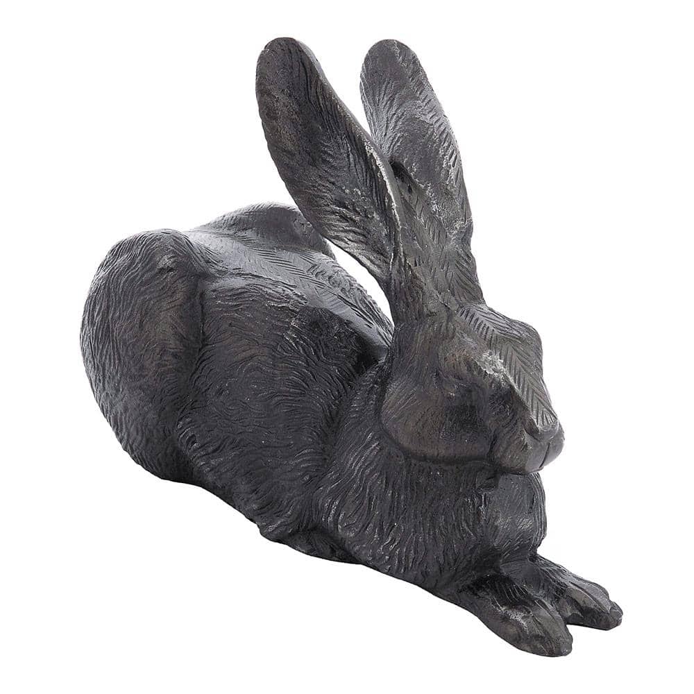 Charcoal Cast Aluminum Rabbit Garden Statue