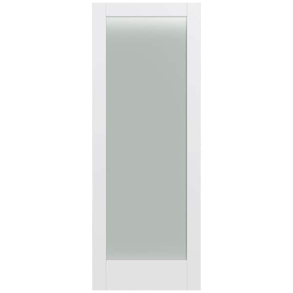 JELD-WEN 36 in. x 96 in. MODA Primed PMT1011 Solid Core Wood Interior Door Slab w/Translucent Glass