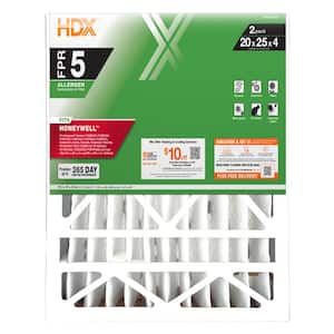 20 in. x 25 in. x 4 in. Honeywell Replacement Pleated Air Filter FPR 5, MERV 8 (2-Pack)