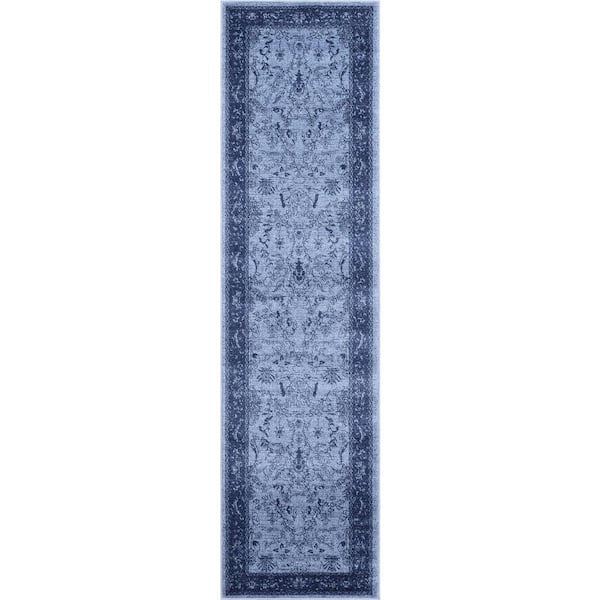 La Jolla Floral Blue 2' 7 x 10' 0 Runner Rug