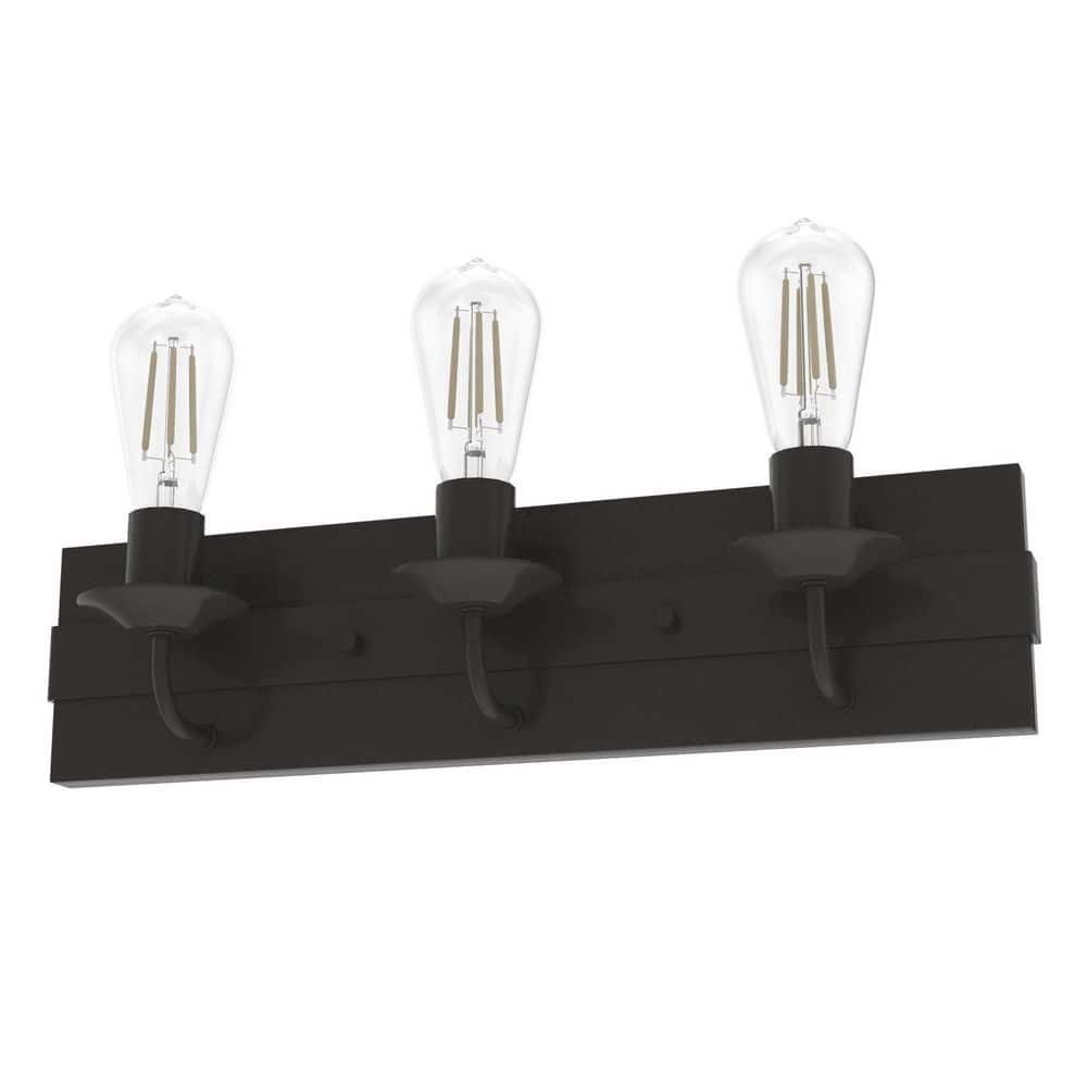 Hunter Perch Point 20.5 in. 3-Light Noble Bronze Vanity Light