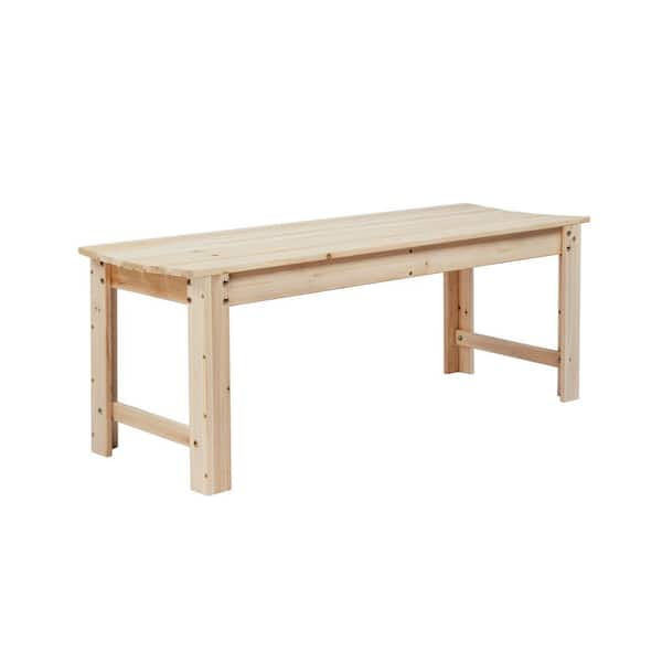 Karl home 48 in. Natural Color Fir Wood Outdoor Ottoman Bench