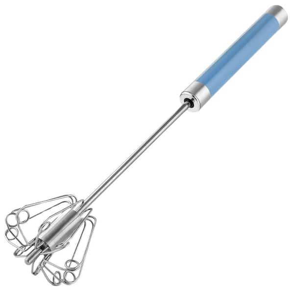 Zulay Kitchen Periwinkle Blue Egg Beater Whisk - Push Whisk For Cooking
