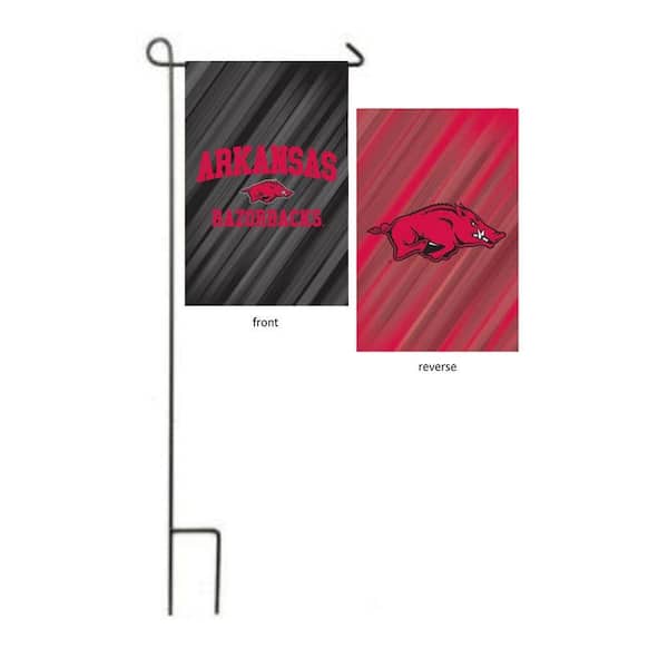 1 ft. x 1-1/2 ft. University of Arkansas 2-Sided Garden Flag with 3-2/3 ft. Metal Flagpole