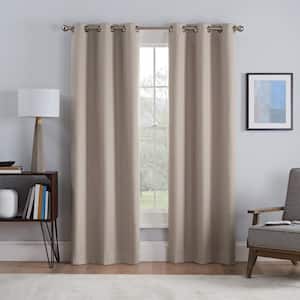 Talisa Draftstopper  Linen Textured Solid Polyester 37 in. W x 63 in. L 100% Blackout Single Grommet Top Curtain Panel