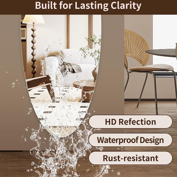 Oval Full Length Mirror, 63 in. x 21 in. Wall Mirror Ultra-Clear