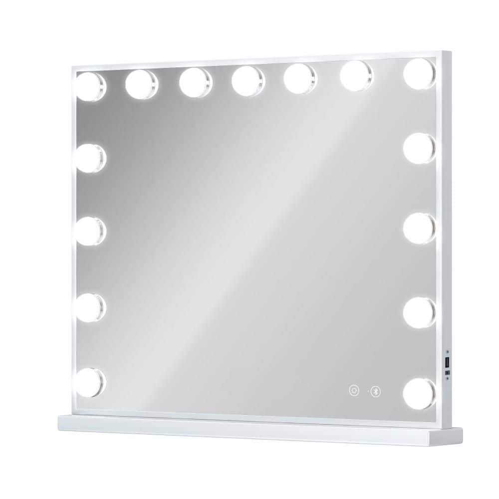22.8 in W x 18.1 in. H White Framed Vanity Mirror with Lights and Bluetooth Speaker price history on PriceWatchPro