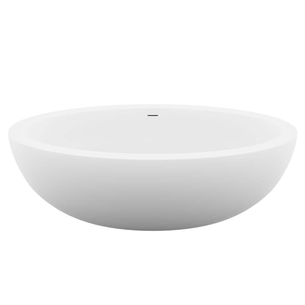 Lusso 75.5'' Matte White Freestanding Soaking Bathtub
