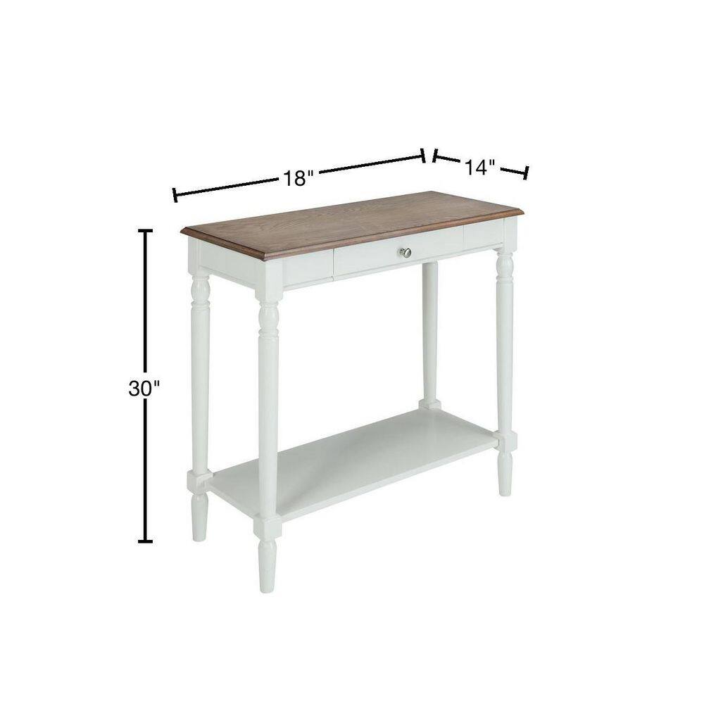 Driftwood and White 1-Drawer Hall Table with Shelf