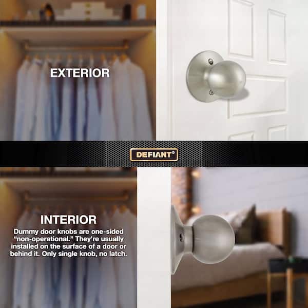 Defiant Saturn Stainless Steel Dummy Door Knob 32T3640B - The Home