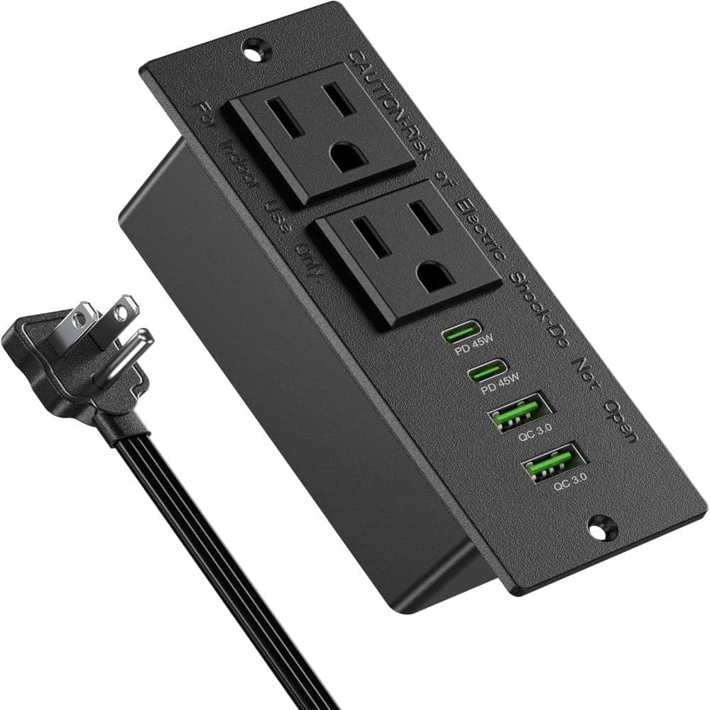 45W USB C Recessed Power Strip,Flush Mount Desk Recessed Outlet,,6ft Cord,Ultra Thin Flat Plug price history on PriceWatchPro