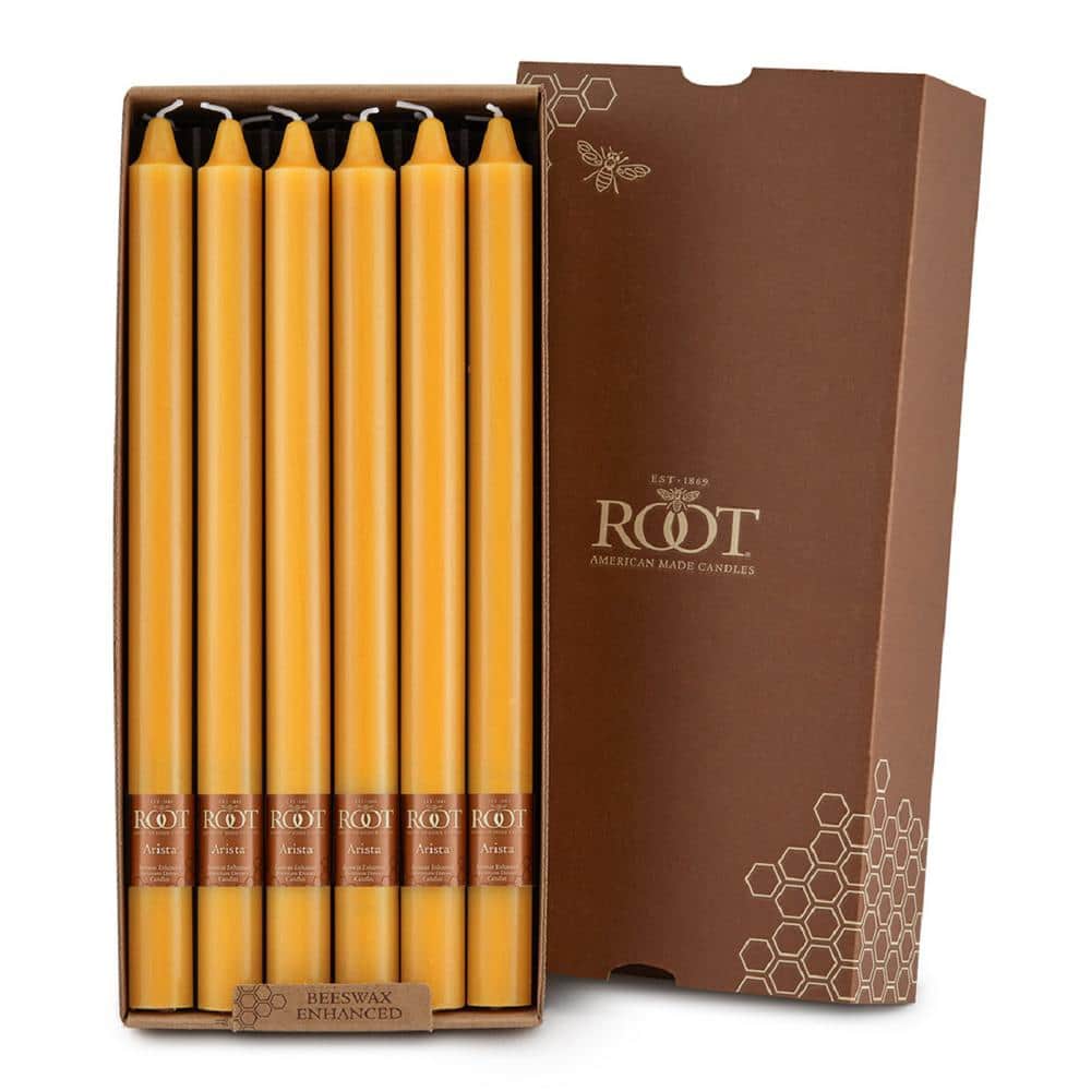 Butterscotch Beeswax 12-Inch Taper Candles Set