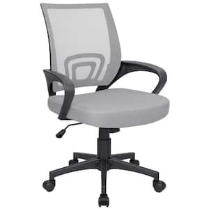 Gray Office Chair Ergonomic Desk Task Mesh Chair with Armrests Swivel Adjustable Height