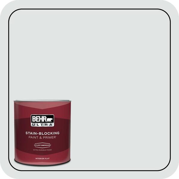 BEHR ULTRA 1 qt. #BL-W02 Ice Sculpture Extra Durable Flat Interior Paint & Primer