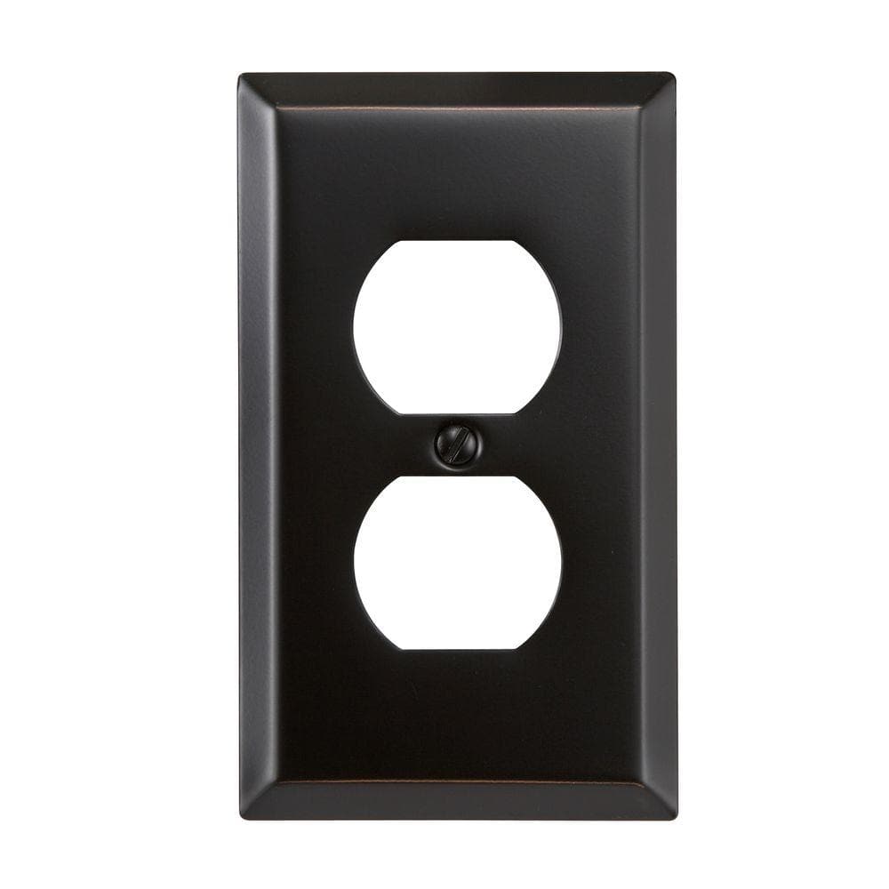 Amerelle Aged Bronze 1-Gang Duplex Steel Wall Plate