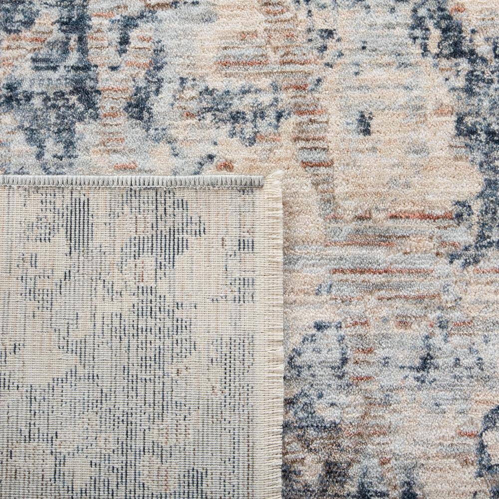 Blue and Gray Abstract Viscose Area Rug
