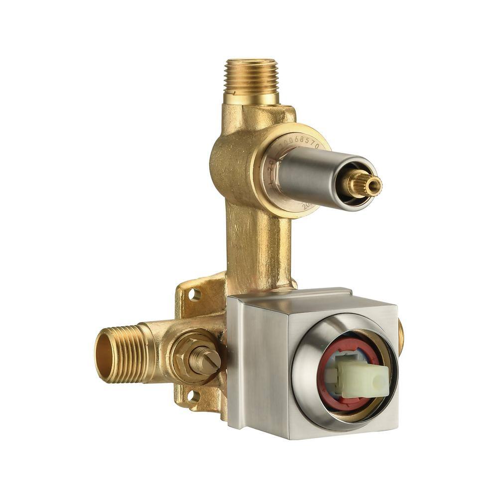 Brushed Nickel Wall-Mounted Rain Shower System with Handheld Head