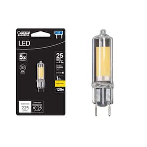 25-Watt Equivalent Bright White (3000K) T4 G8 Bi-Pin Base LED Light Bulb