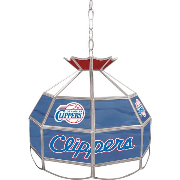 Trademark Los Angeles Clippers NBA 16 in. Nickel Hanging Tiffany Style Lamp