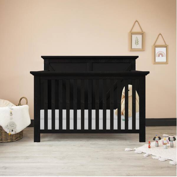 Black 4 in 2024 1 convertible crib