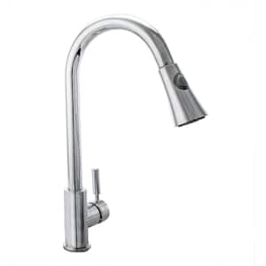 Single-Handle Pull-Down Sprayer Kitchen Faucet with Ceramic Disc Cartridge in Chrome