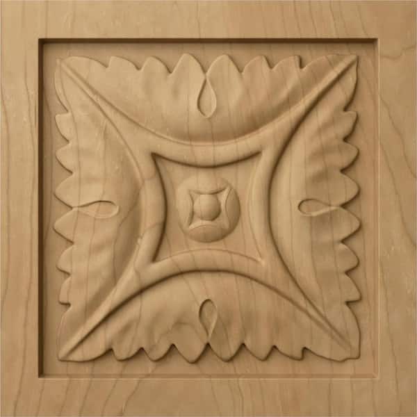 Ekena Millwork 5-1/8 in. x 7/8 in. x 5-1/8 in. Unfinished Wood Maple Large Middlesbrough Rosette
