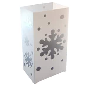10 in. Snowflake Plastic Luminaria Lanterns (Set of 10)